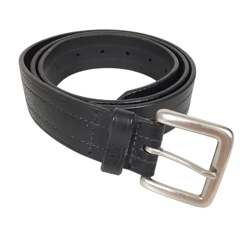 Eddie Bauer Genuine Leather Black Belt Brass Buckle Mens 40 Utility Minimal
